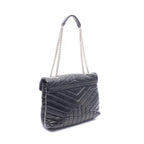 Saint Laurent Paris Shoulder Bag Loulou Medium Black Leather Chain — view 2
