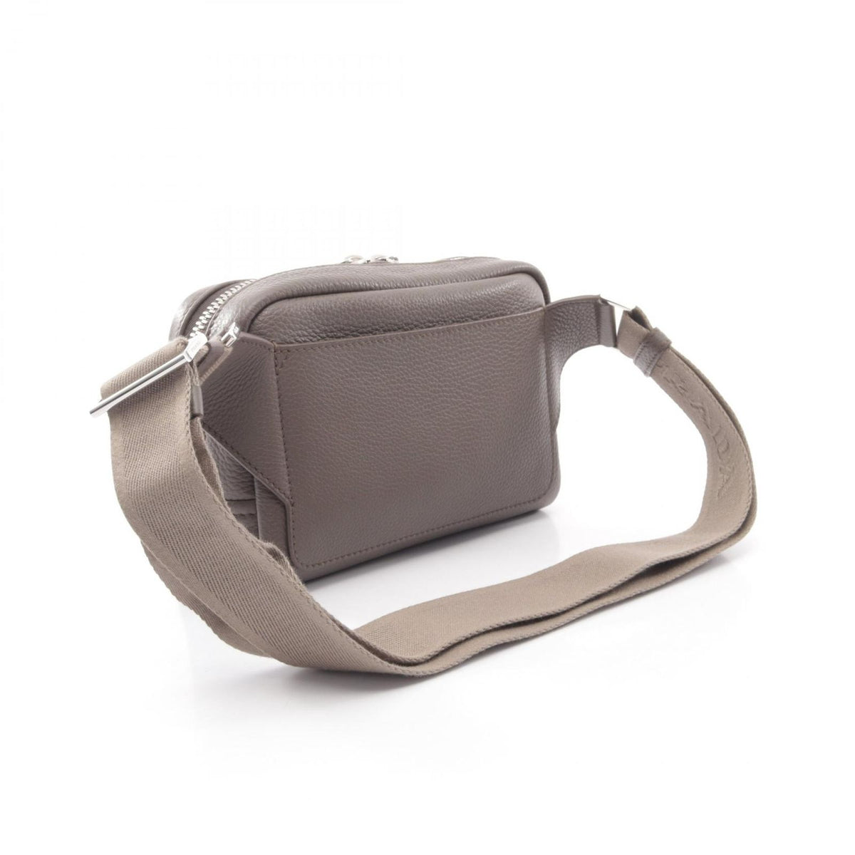 Prada Waist Bag Vitello Daino Greige Leather Triangle Logo — view 2