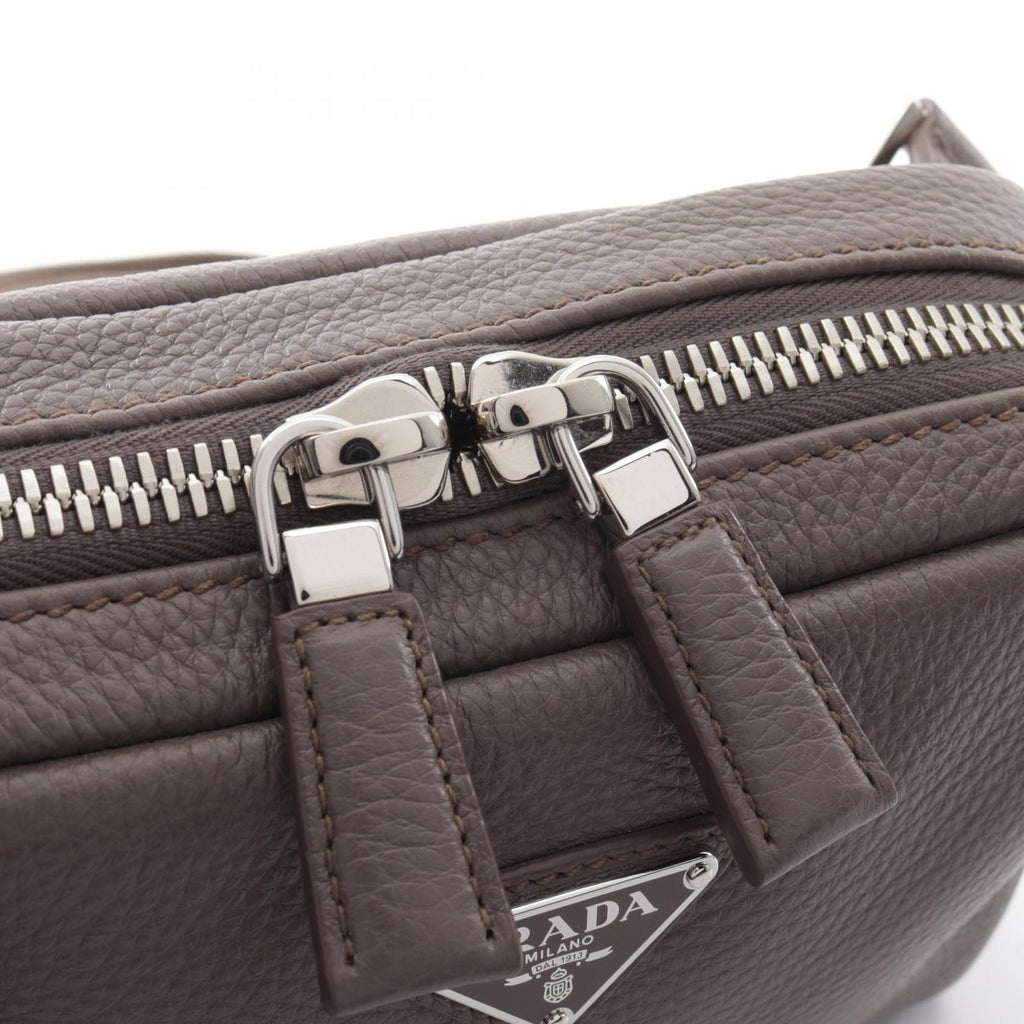 Prada Waist Bag Vitello Daino Greige Leather Triangle Logo — view 6