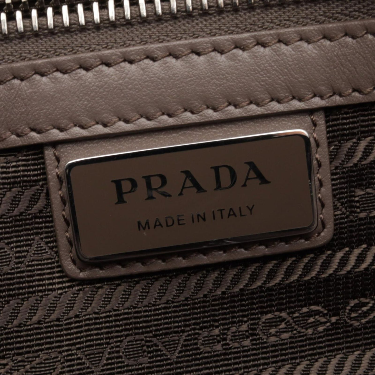 Prada Waist Bag Vitello Daino Greige Leather Triangle Logo — view 4