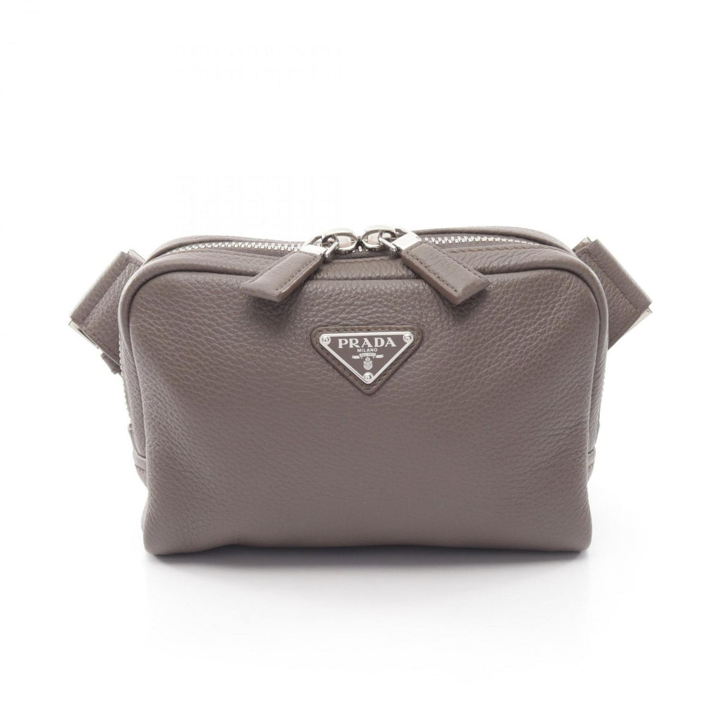 Prada Waist Bag Vitello Daino Greige Leather Triangle Logo