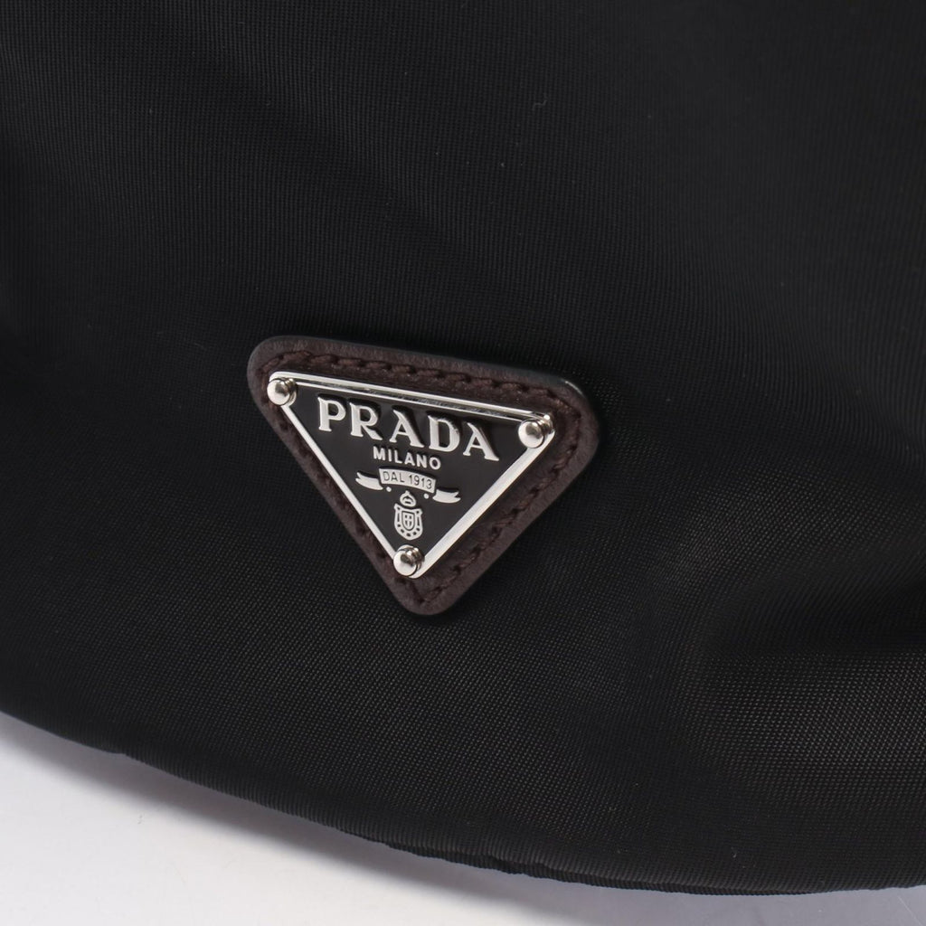 Prada Pouch Triangle Logo Black Nylon Leather — view 6