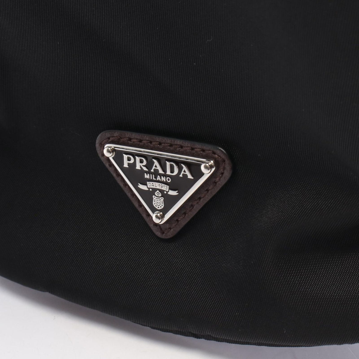 Prada Pouch Triangle Logo Black Nylon Leather — view 6