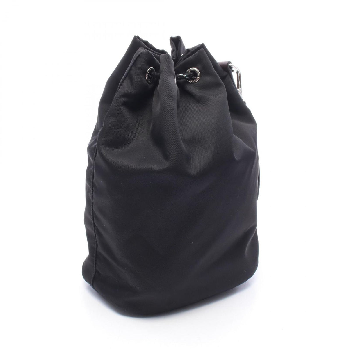 Prada Pouch Triangle Logo Black Nylon Leather — view 2