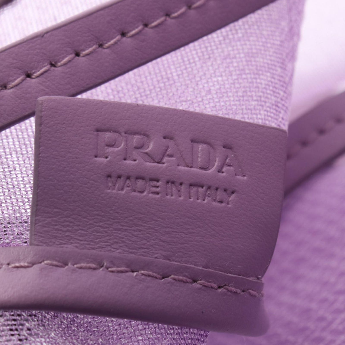 Prada Tote Bag Logo Purple Leather Mesh — view 4