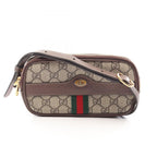 Gucci Shoulder Bag Ophidia GG Supreme Beige Brown Green Leather