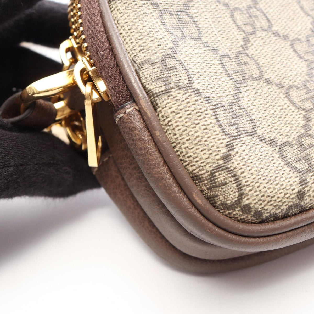 Gucci Shoulder Bag Ophidia GG Supreme Beige Brown Green Leather — view 7