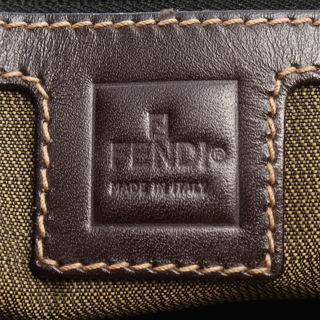 Fendi Tote Zucca Brown Black Canvas Leather Handbag — view 4