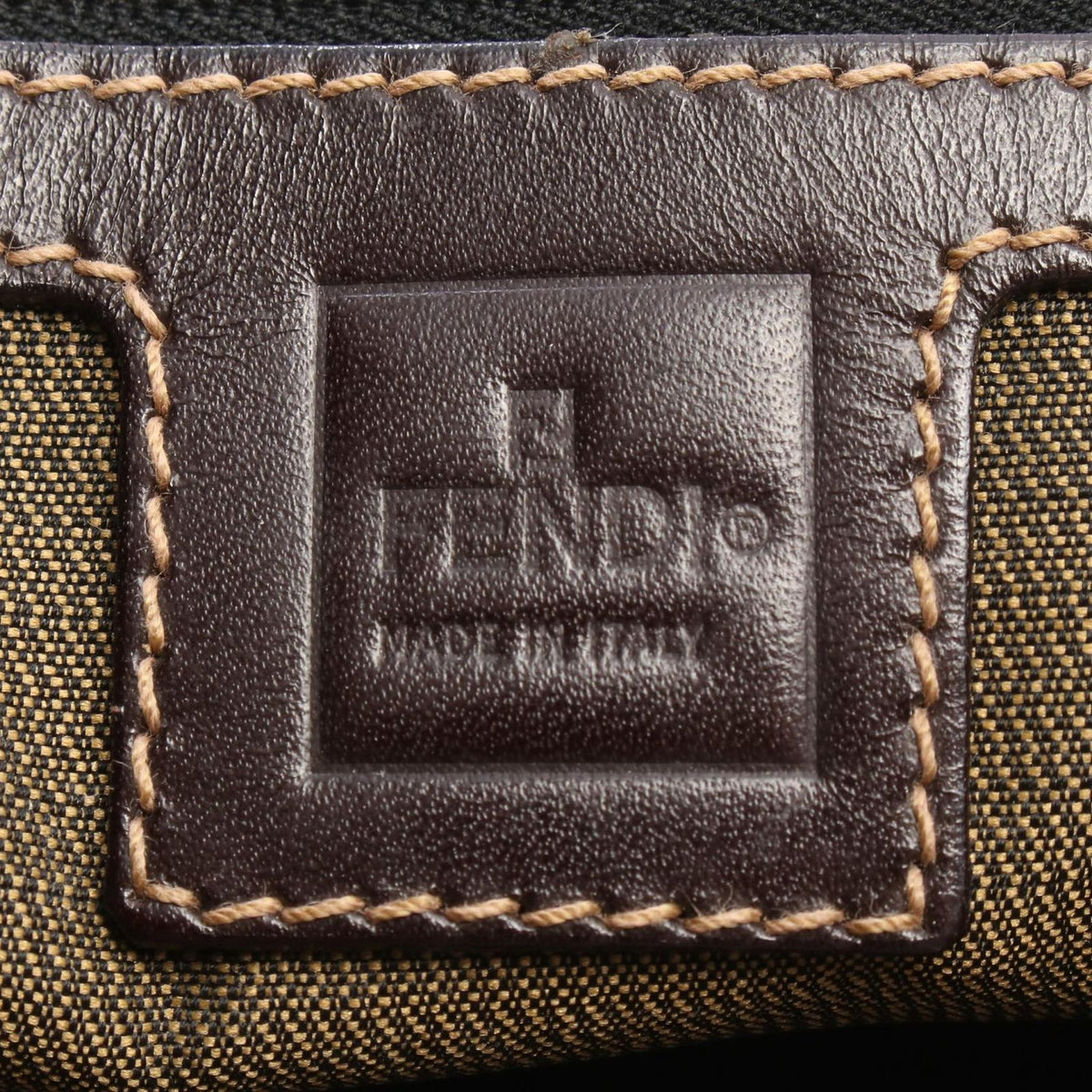 Fendi Tote Zucca Brown Black Canvas Leather Handbag — view 4