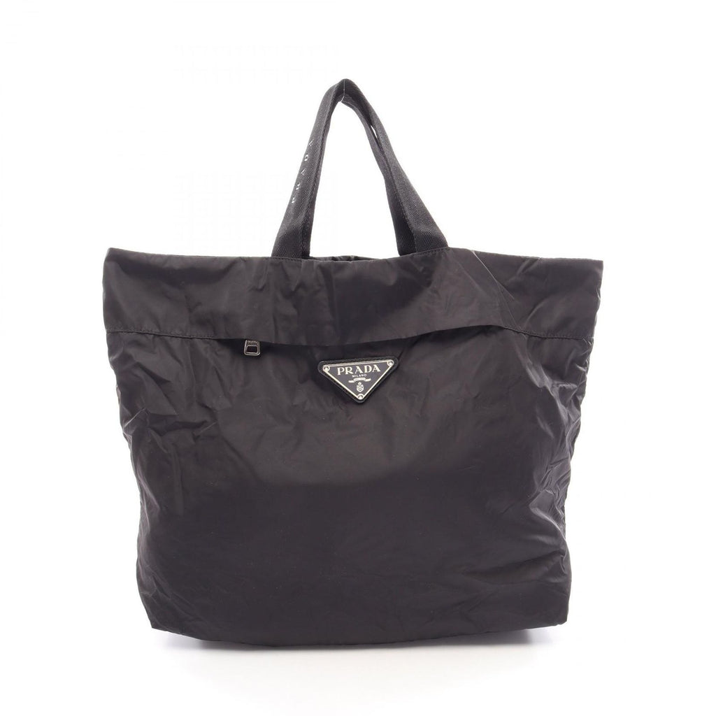 Prada Tote Bag Shopping Black Nylon Triangle Logo