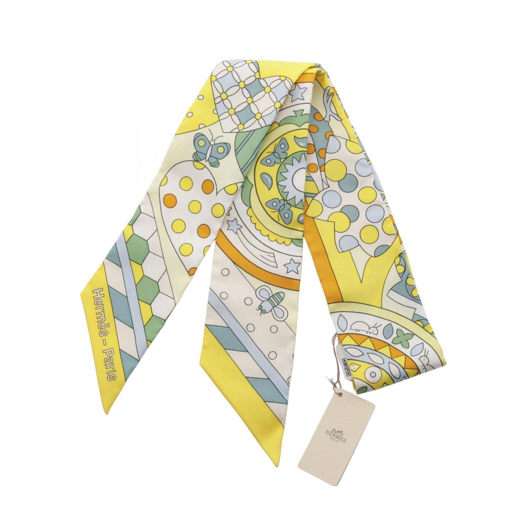 Hermes Scarf Twilly les Murmures de la Foret Ribbon Silk
