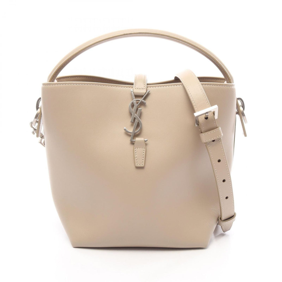Saint Laurent Paris Handbag le 37 Small 2-Way Light Beige Leather