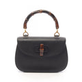 Gucci Handbag Bamboo 99 000 Black Leather Top Handle Hand Bag