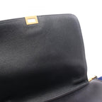 Celine Handbag Trapeze Medium 2-Way Brown Black Blue Leather — view 7
