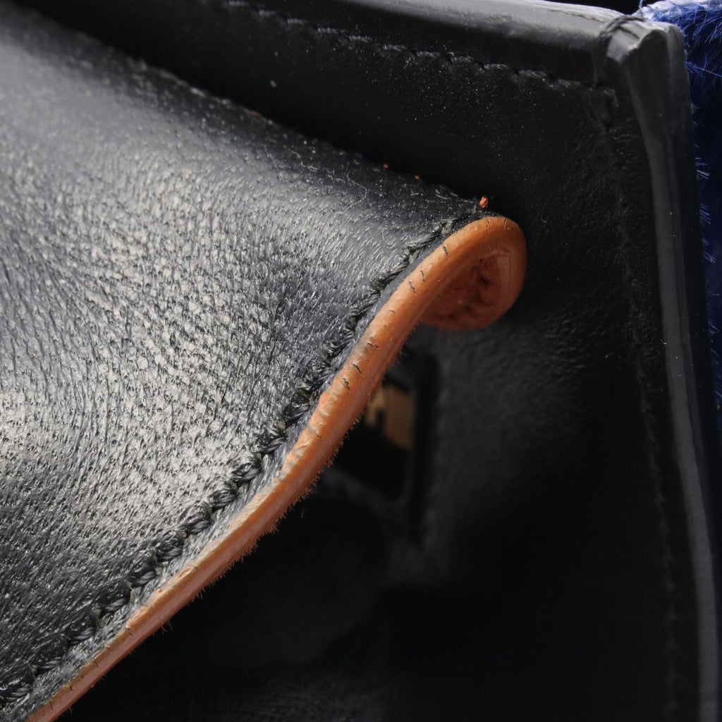 Celine Handbag Trapeze Medium 2-Way Brown Black Blue Leather — view 6