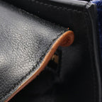 Celine Handbag Trapeze Medium 2-Way Brown Black Blue Leather — view 6