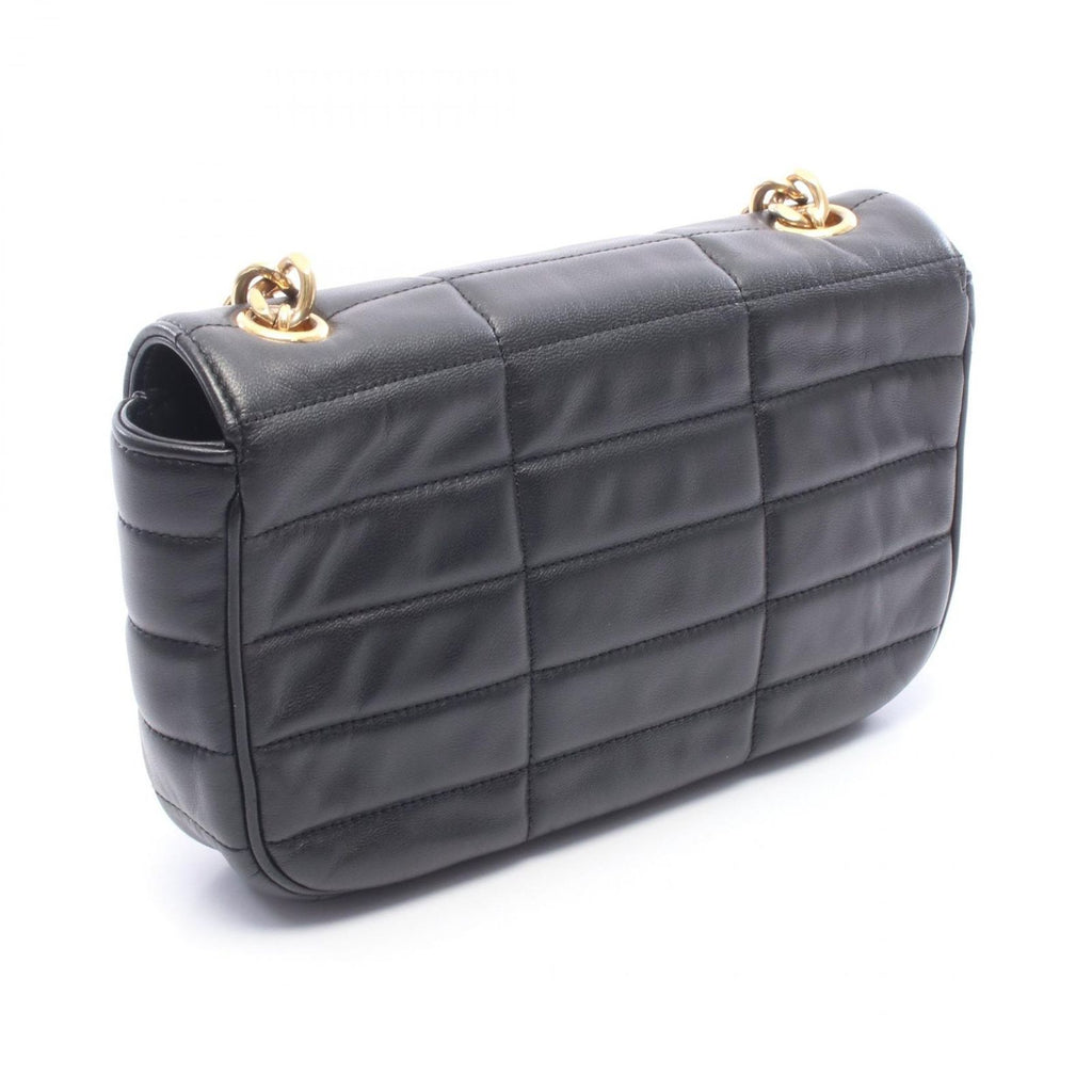 Celine Shoulder Bag Monochrome Black Leather Matelasse Chain — view 2