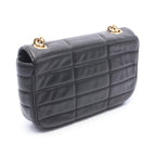 Celine Shoulder Bag Monochrome Black Leather Matelasse Chain — view 2