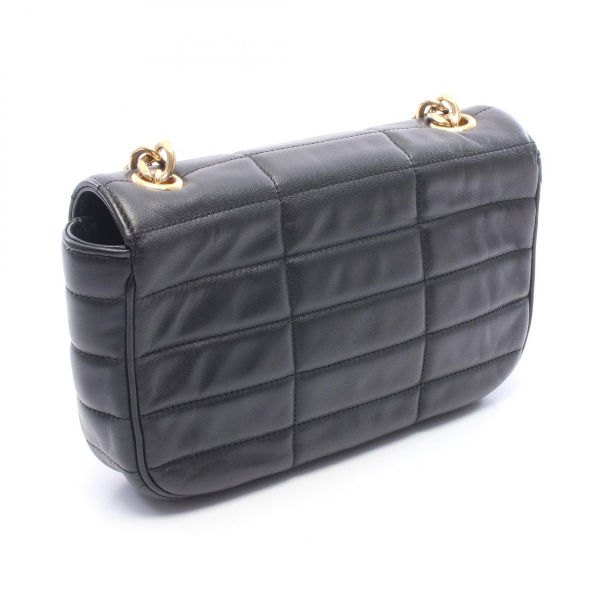 Celine Shoulder Bag Monochrome Black Leather Matelasse Chain — view 2