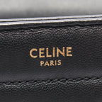 Celine Shoulder Bag Monochrome Black Leather Matelasse Chain — view 4