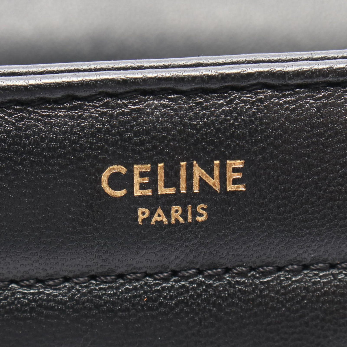 Celine Shoulder Bag Monochrome Black Leather Matelasse Chain — view 4