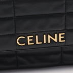 Celine Shoulder Bag Monochrome Black Leather Matelasse Chain — view 8