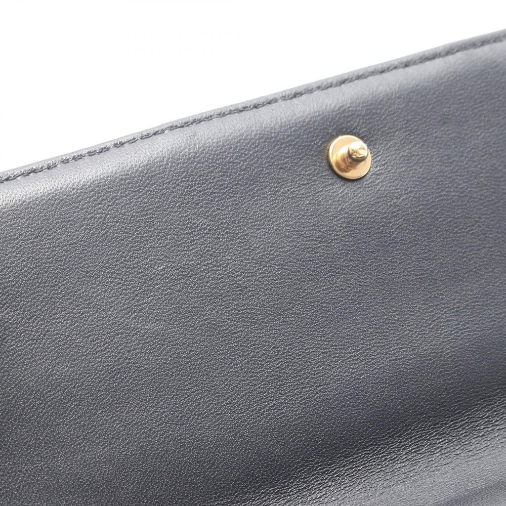 Celine Shoulder Bag Monochrome Black Leather Matelasse Chain — view 5