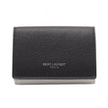 Saint Laurent Paris Trifold Wallet Tiny Compact Black White Leather