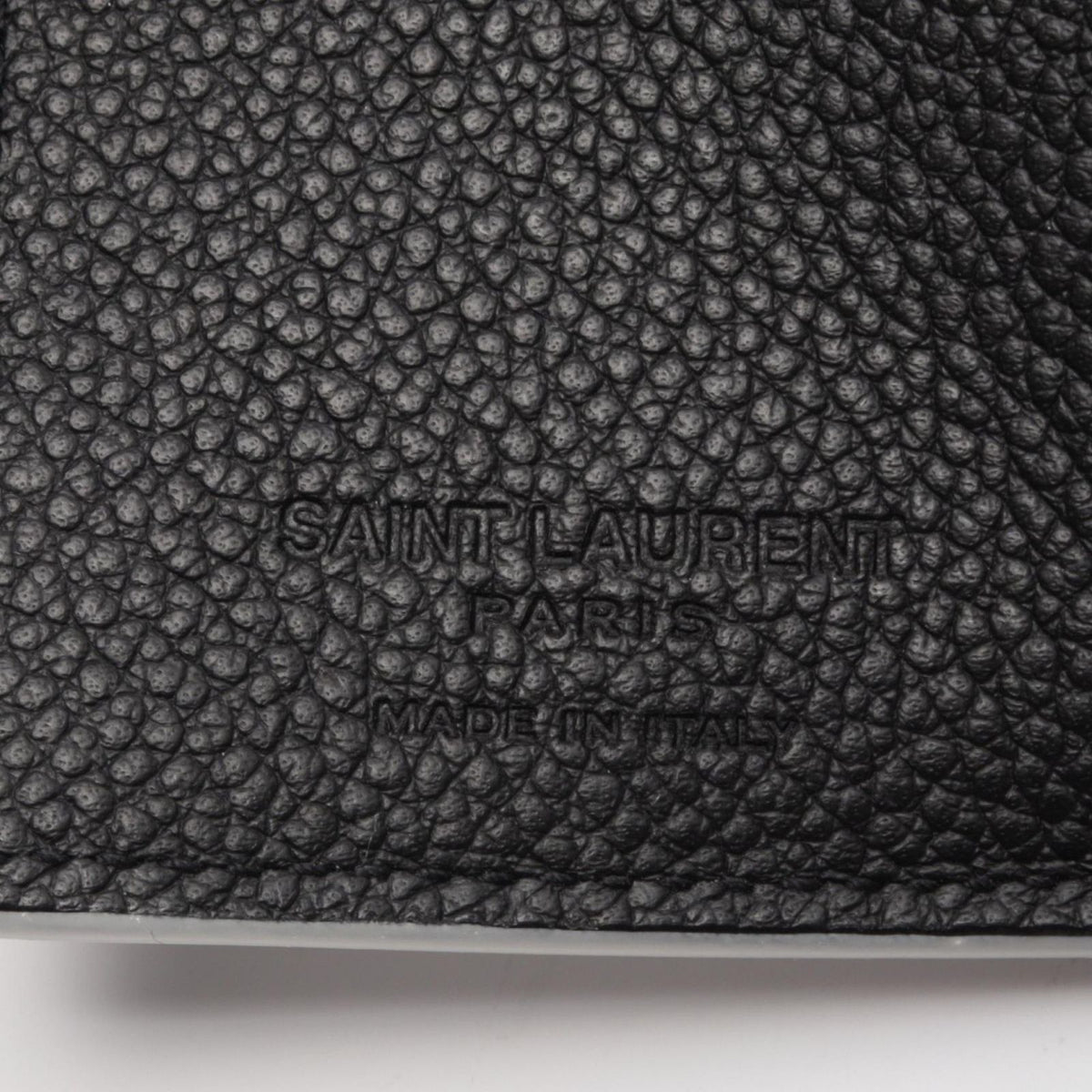 Saint Laurent Paris Trifold Wallet Tiny Compact Black White Leather — view 4