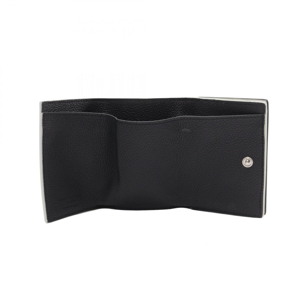 Saint Laurent Paris Trifold Wallet Tiny Compact Black White Leather — view 3
