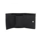 Saint Laurent Paris Trifold Wallet Tiny Compact Black White Leather — view 3