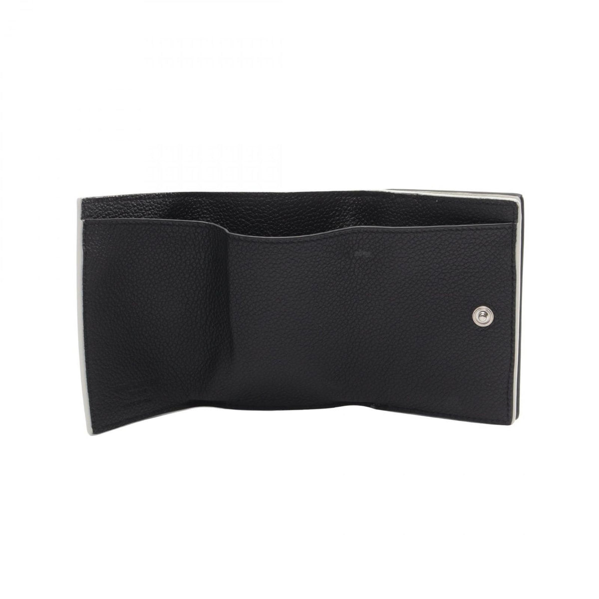 Saint Laurent Paris Trifold Wallet Tiny Compact Black White Leather — view 3