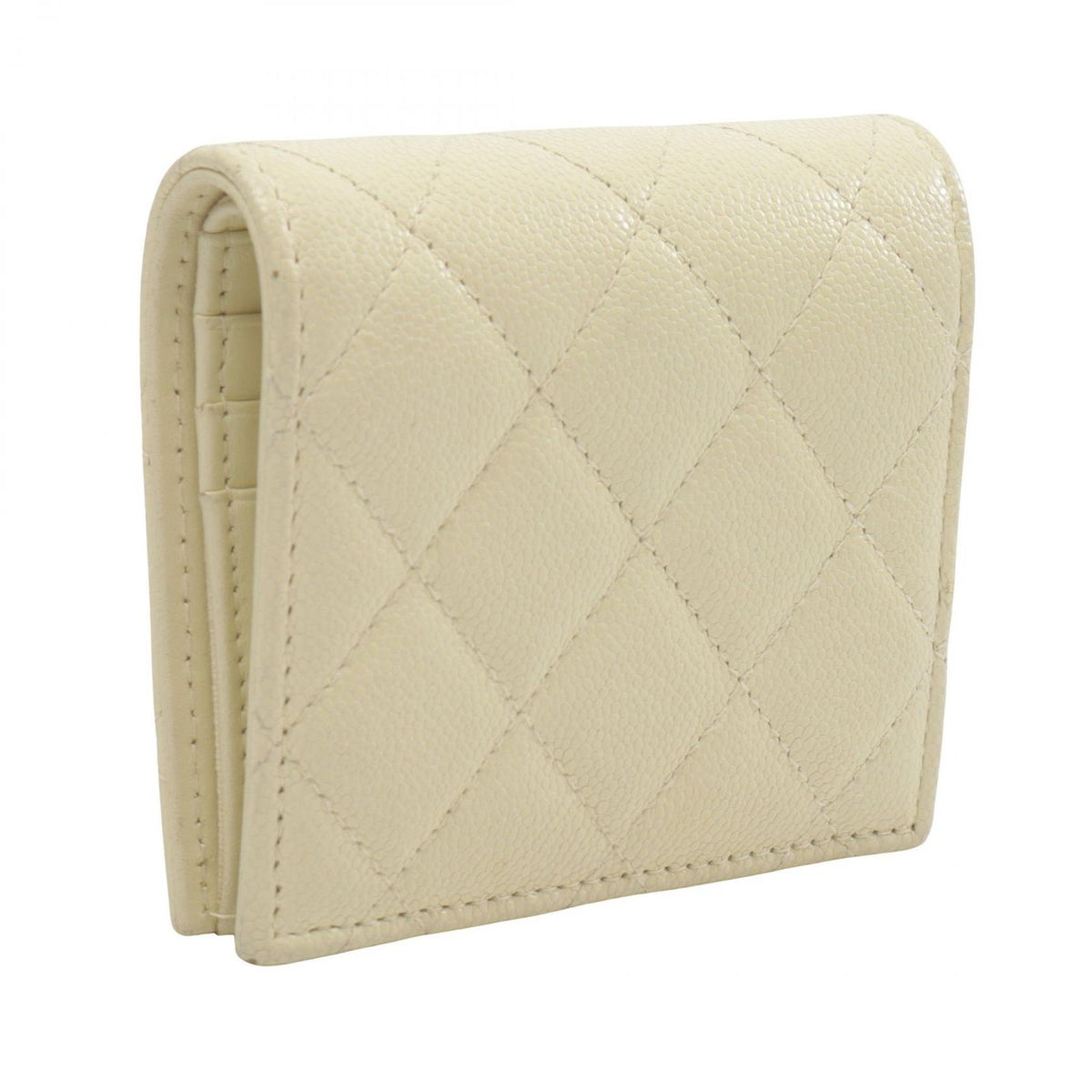 Chanel Bifold Wallet Quilted Classic Small Yellow Caviar Leather — view 2