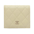 Chanel Bifold Wallet Quilted Classic Small Yellow Caviar Leather
