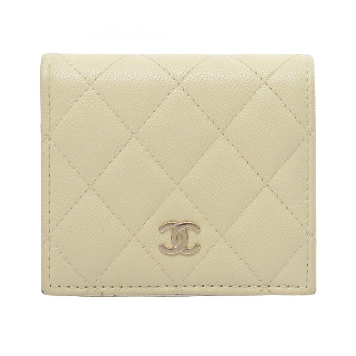 Chanel Bifold Wallet Quilted Classic Small Yellow Caviar Leather