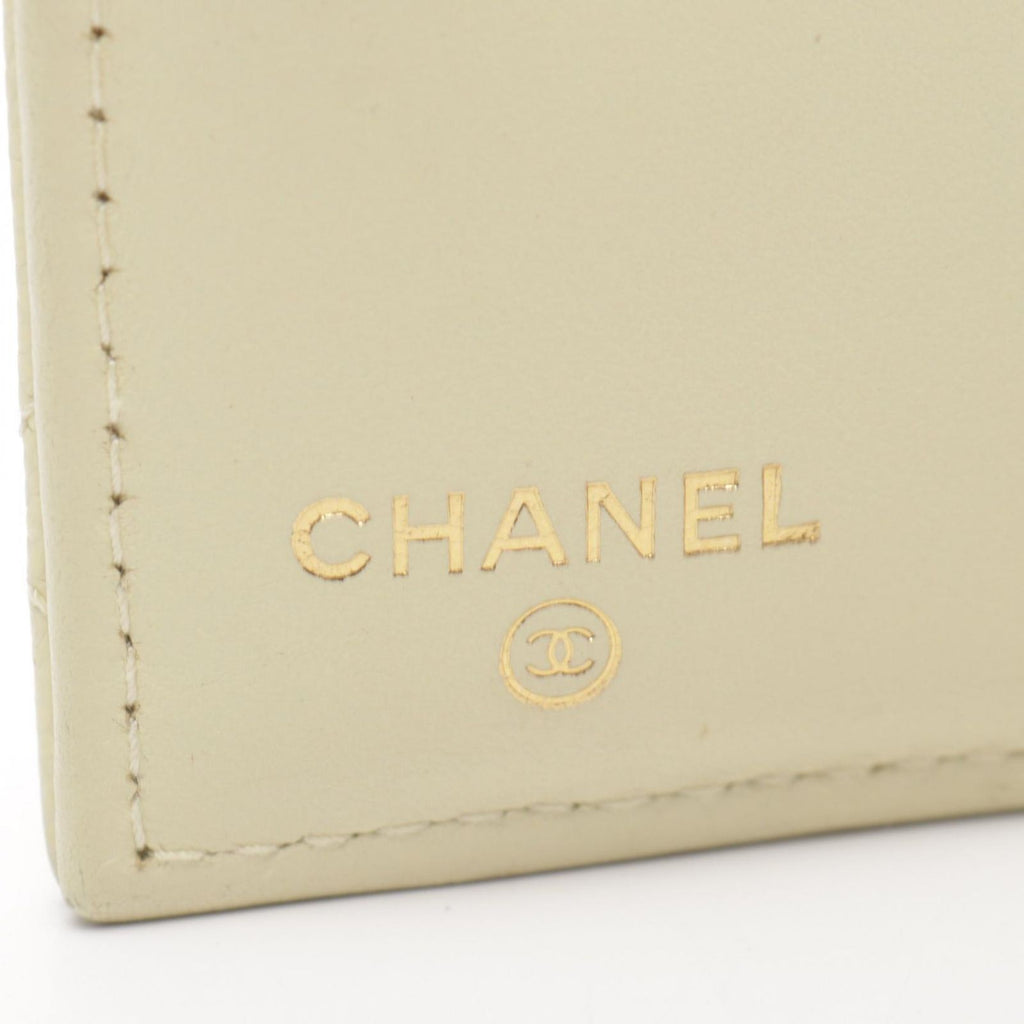 Chanel Bifold Wallet Quilted Classic Small Yellow Caviar Leather — view 4
