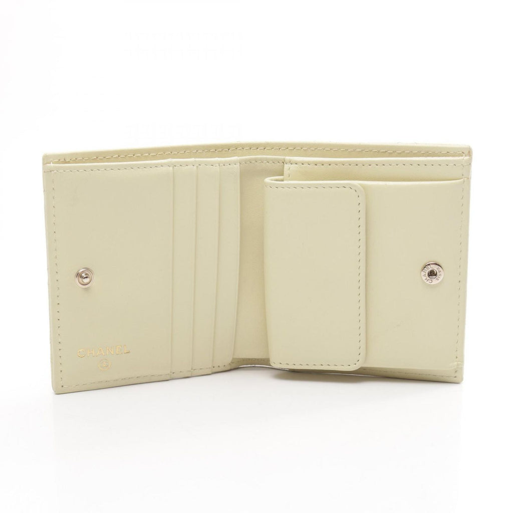 Chanel Bifold Wallet Quilted Classic Small Yellow Caviar Leather — view 3