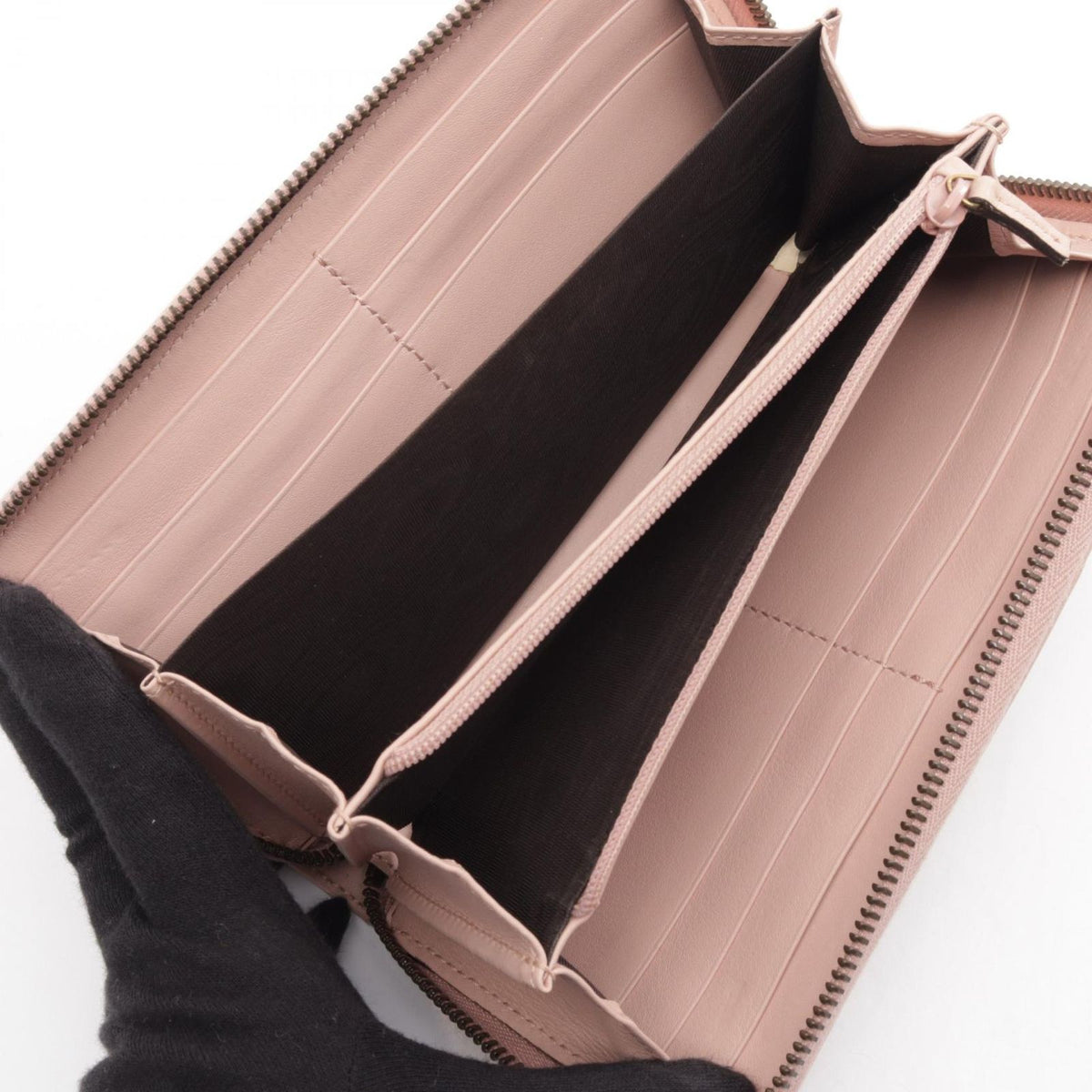 Gucci Round Wallet GG Marmont Zip Around Light Pink Leather — view 3