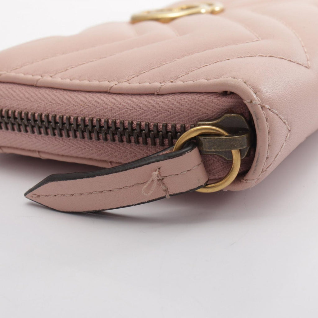 Gucci Round Wallet GG Marmont Zip Around Light Pink Leather — view 6
