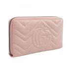 Gucci Round Wallet GG Marmont Zip Around Light Pink Leather — view 2