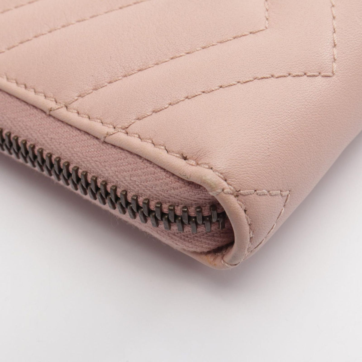 Gucci Round Wallet GG Marmont Zip Around Light Pink Leather — view 7
