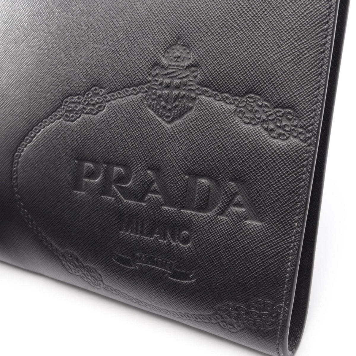 Prada Clutch Saffiano Travel Black Leather — view 8