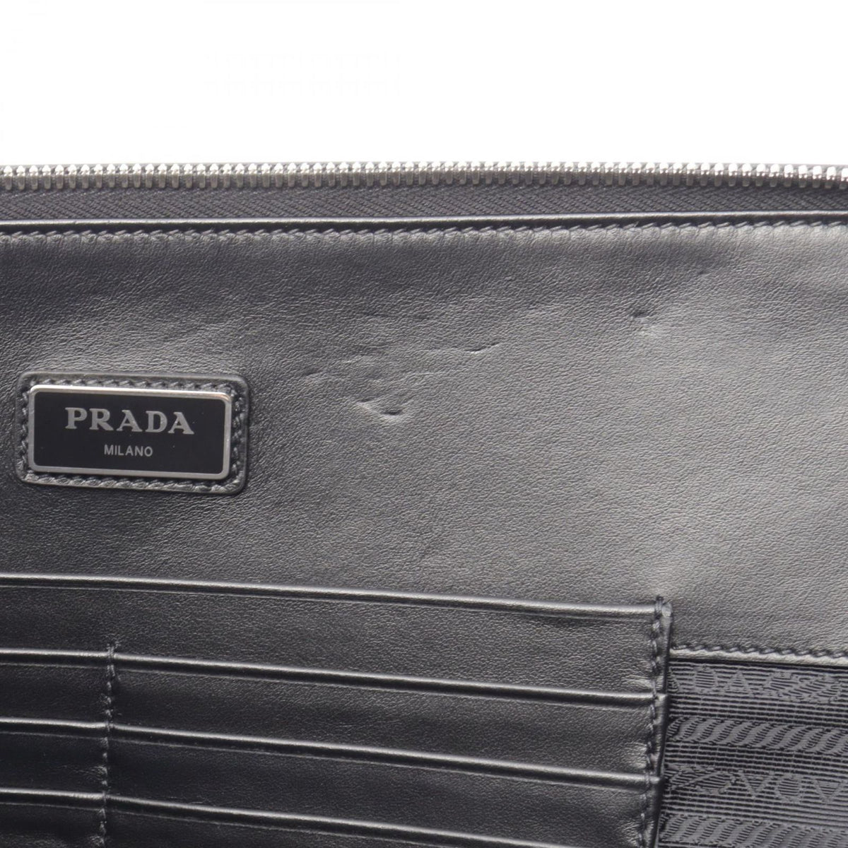 Prada Clutch Saffiano Travel Black Leather — view 5