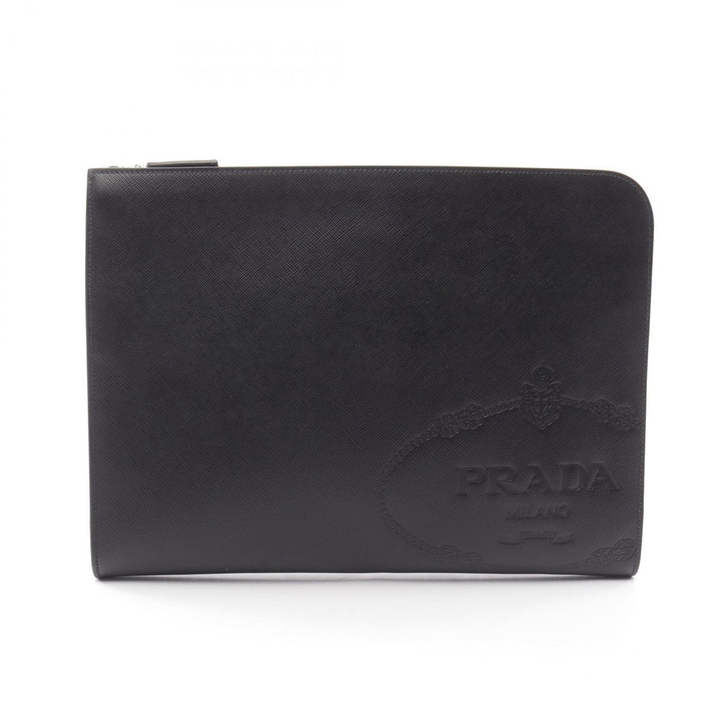 Prada Clutch Saffiano Travel Black Leather