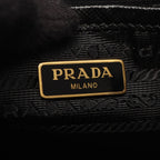 Prada Tote Bag 2-Way Black Nylon Saffiano Leather Triangle Logo — view 4