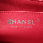 Chanel Shoulder Bag Mini Quilted Rose Pink Lambskin Chain — view 4