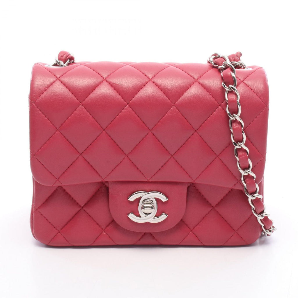 Chanel Shoulder Bag Mini Quilted Rose Pink Lambskin Chain