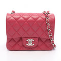 Chanel Shoulder Bag Mini Quilted Rose Pink Lambskin Chain