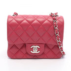 Chanel Shoulder Bag Mini Quilted Rose Pink Lambskin Chain