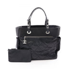 Chanel Tote Bag Paris Biarritz GM Black Leather GM